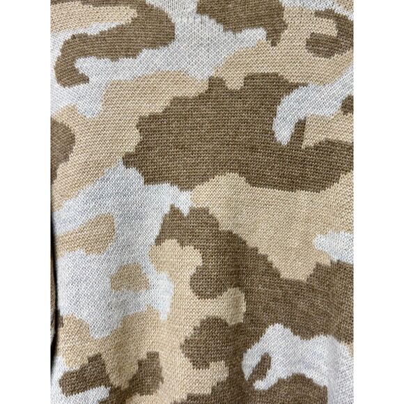 LUCKY BRAND Camo Cardigan in Natural Multi, Wool Blend, Sz L - Picture 8 of 12